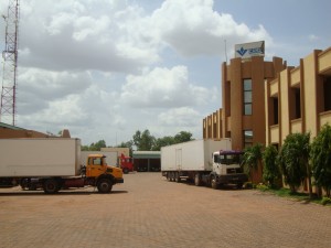 Trucks delivering NTD medicines to the warehouse. Photo: JSI