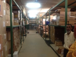 Inside an NTD drug storage warehouse. Photo: JSI
