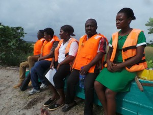 END in Africa's monitoring team gets ready to board a boat to Nzulezu