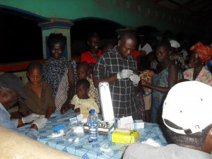END in Africa team takes blood samples in a Ghanaian community to test for lymphatic filariasis