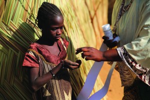 Taking medicine once a year protects children like this girl in Niger against lymphatic filariasis