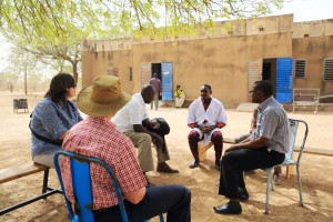 District health workers and END in Africa team discuss challenges and progress around NTD control and elimination in Lioulgou, Burkina Faso