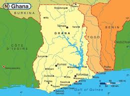 Map of Ghana and Border Countries
